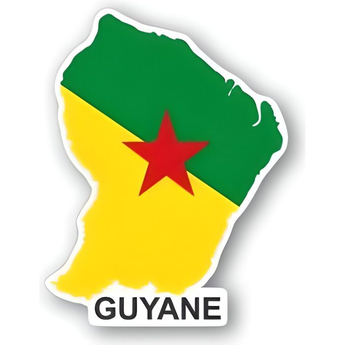 Autocollant sticker carte drapeau departement exterieur guyane