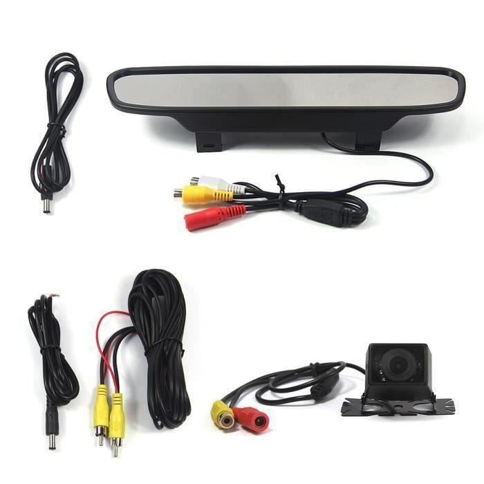Caméra de recul et moniteur, 4.3 inch Caméra de recul étanche et Vue arrière moniteur de recul Parking System Reverse Mirror
