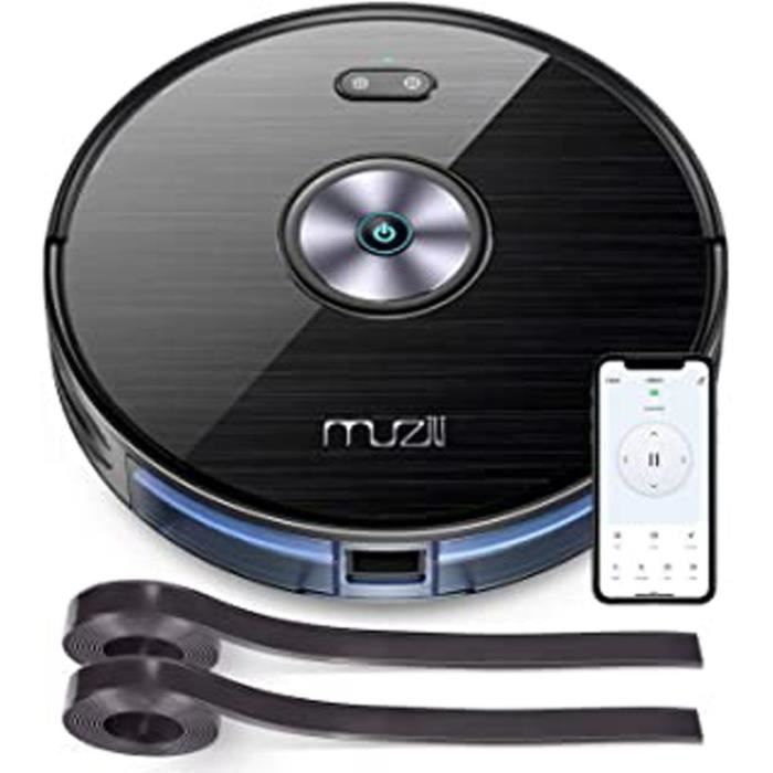 Robot, Muzili Aspirateur Puissant Wi-Fi Alexa Télécommande d'App Sec et Humide Silencieux Chargement Automatique Parfaite pour Poils