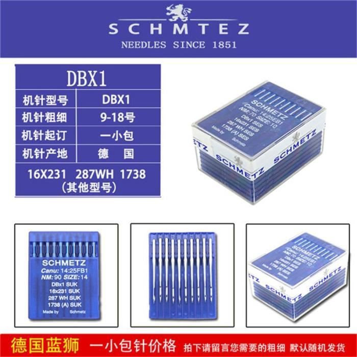 MACHINE A COUDRE,Schmetz aiguilles pour machines à coudre industrielles,14:25 1 DBX1 SUK SES 16x100 231 - 100 needles 110-18