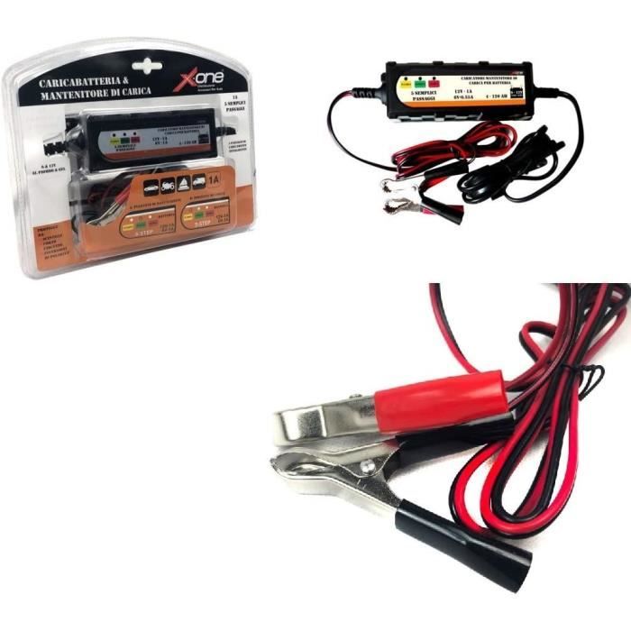 Chargeur - Mainteneur De Charge Universel 6-12V 1A pour Batterie Au Plomb, Sm, Gel, Et AGM Avec Capacité ' Da 4 À 120AH...