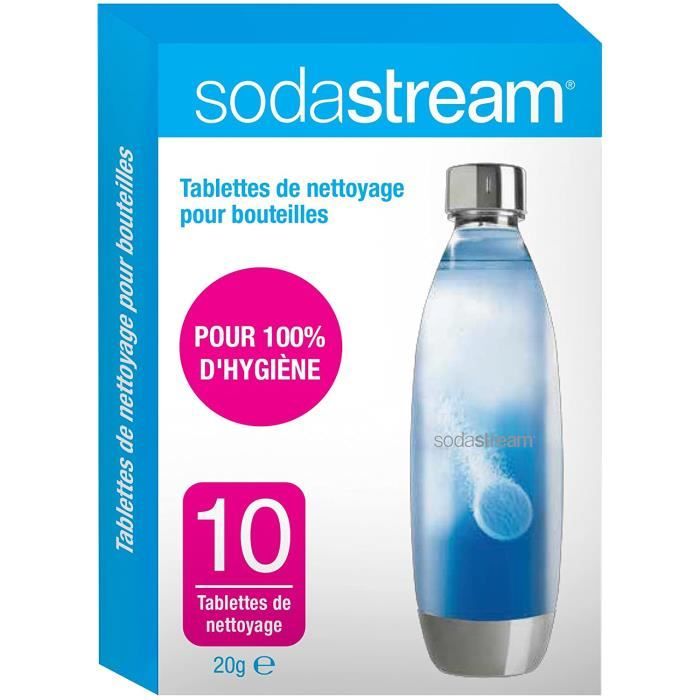 Sodastream Tablettes de nettoyage x10, Carton, Blanc/Bleu