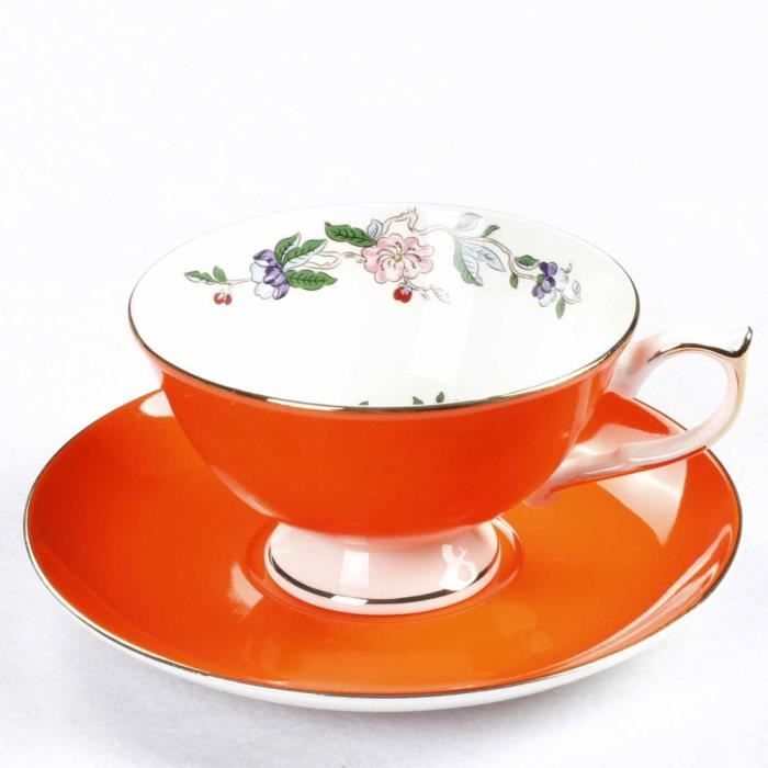 Service à café avec soucoupes,Ensemble de tasses et soucoupes à café en porcelaine, en porcelaine, pour boissons de bureau - Type 8