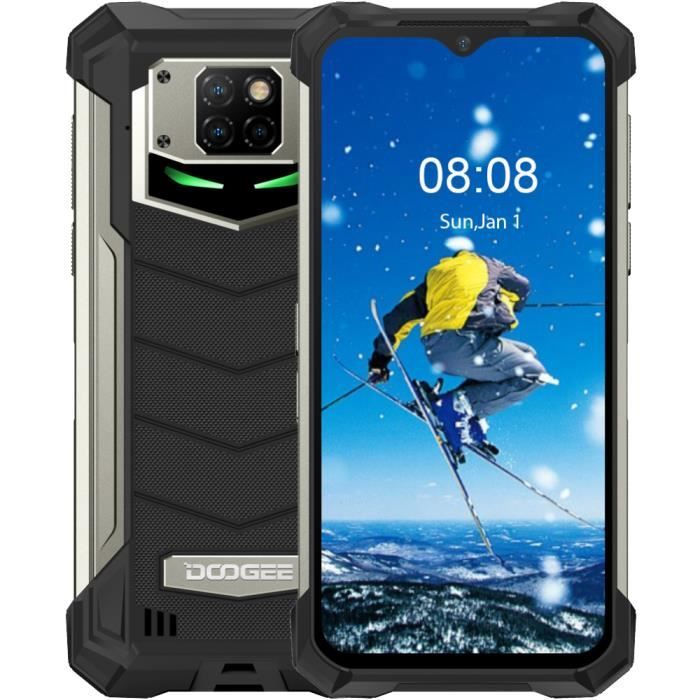 Smartphone DOOGEE S88 Pro IP68 Étanche 10000mAh Batterie 6Go 128Go Écran 6.3- Helio P70 Octa core Téléphone mobile 4G - Noir