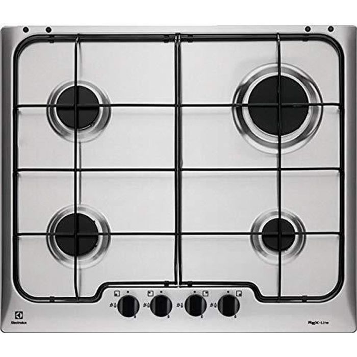 Rex Electrolux RGG 6242 OOX Plaque de cuisson en inox encastrable 4 feux gaz