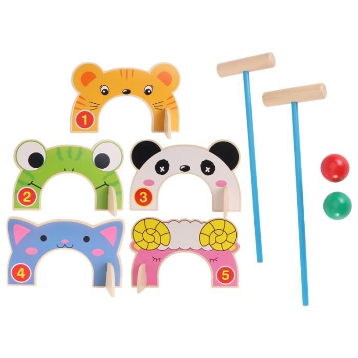 1 Ensemble En Bois Croquet Sport Jouet Reconnais Jouets Enfants Cognitive Cadeau jeu de croquet jeux de recre - jeux d'exterieur