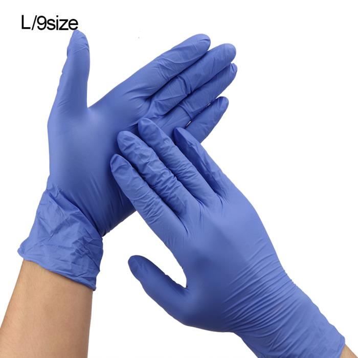 XUY 50 paires de gants en nitrile jetables gants de résistance à l'acide à l'huile gants antidérapants (violet 9in L)