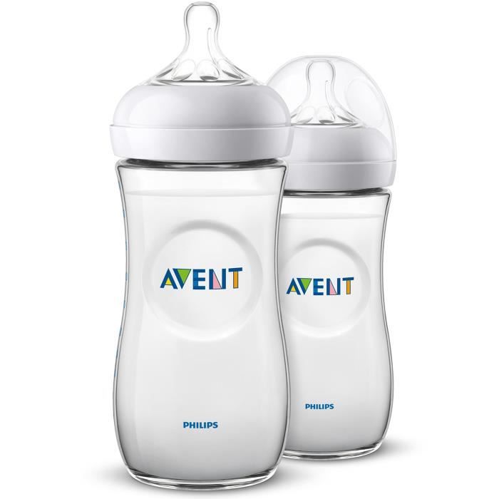 Philips Avent SCF036-27 Lot de 2 Biberon Natural 330 ml 0-12 Mois