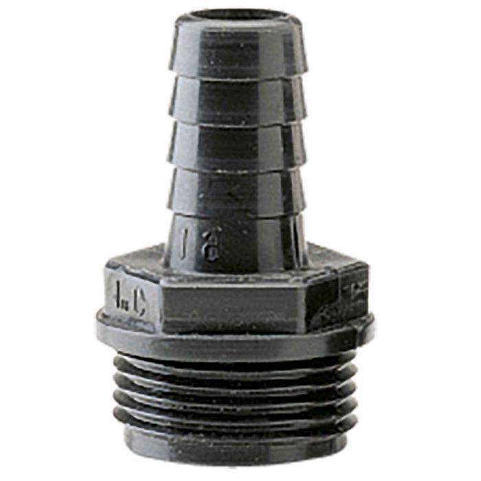Raccord droit cannelé fileté 1" mâle pour tuyau D. 19 mm - PRRAC1MX19 - Ribiland