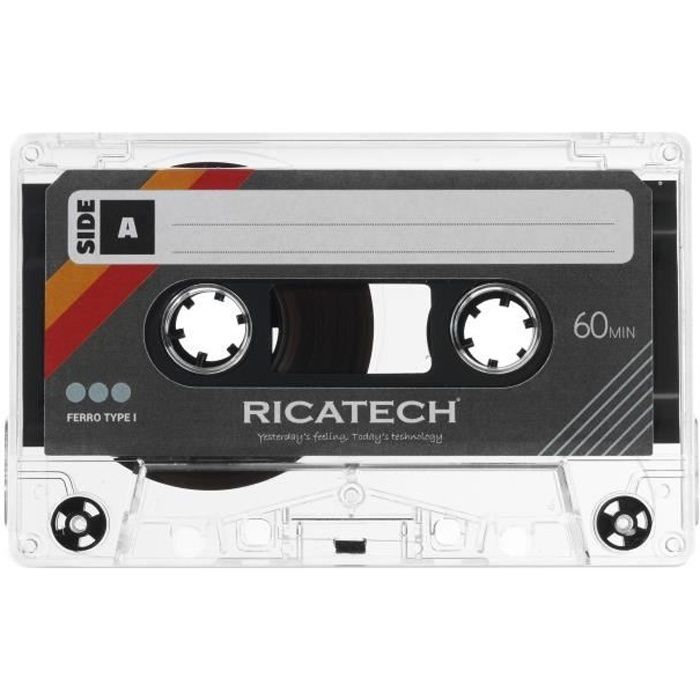 Ensemble de cinq cassettes audio fer 60 minutes RICATECH - CT60 Transparente