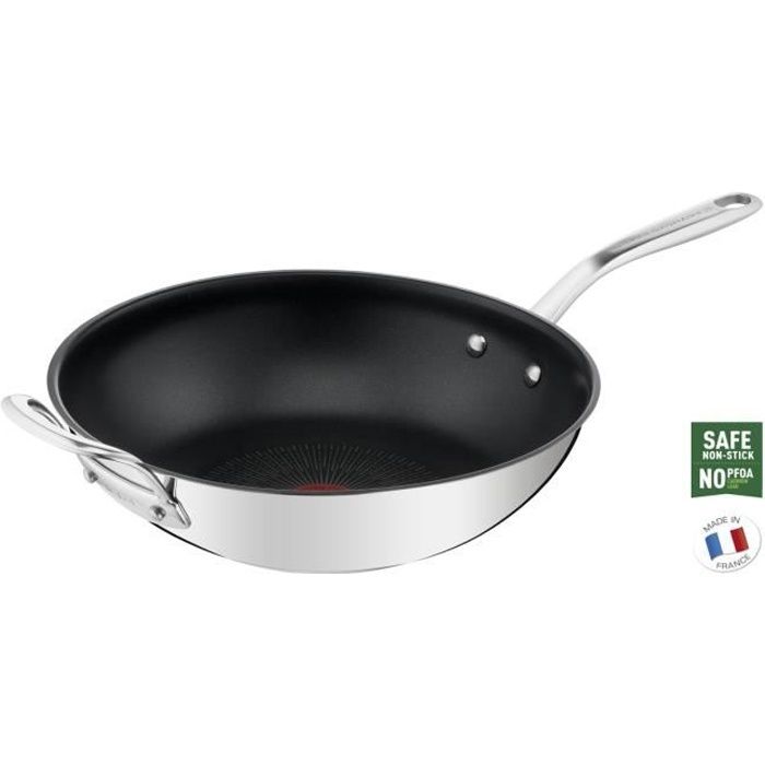 Tefal H8211923 Pierre Gagnaire Wok inox antiadhésif 28 cm tous feux dont induction