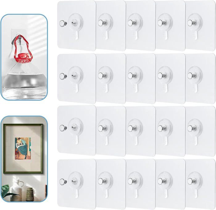 Accroches Tableau Adhésives Zrfgbxim - Lot De 20 - Sans Percer Pour Cadres Photos