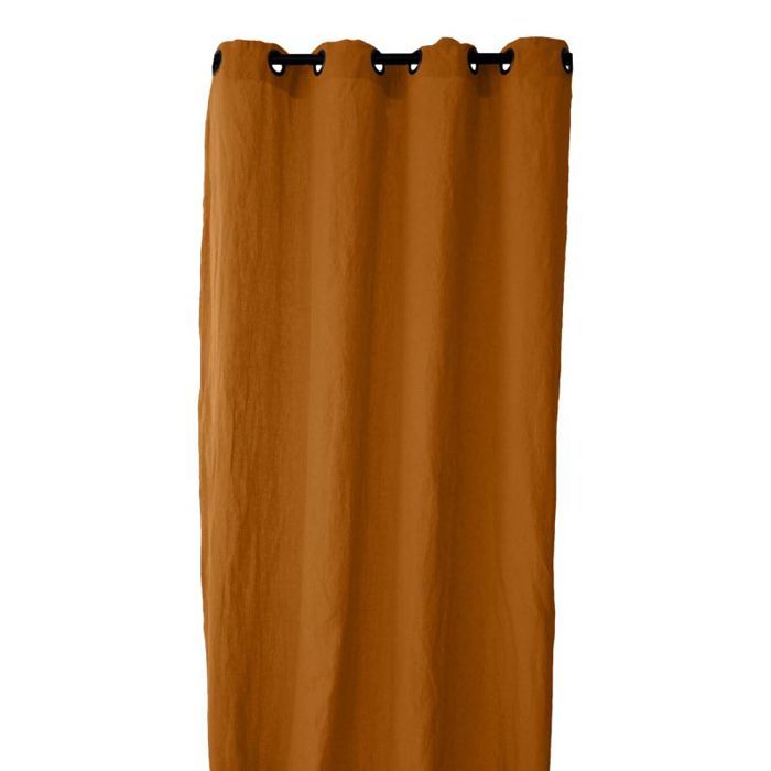 Rideau à œillets Sonate 140 x 280 cm 100% Lin lavé Vent du sud - Terre Cuite Rideau à œillets Sonate 140 x 280 cm 100% Lin lavé Vent du sud - Terre Cuite