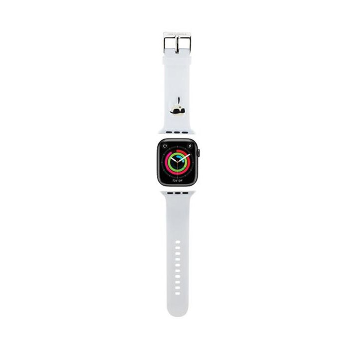 Karl Lagerfeld 3D Rubber Karl Heads NFT - Bracelet pour Apple Watch 38/40/41 mm (blanc)