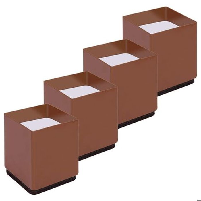 Lot de 4 pieds de lit surélevés en acier au carbone rehausseurs de meubles ajoutant 5 cm de hauteur supportant 10 000 lb table