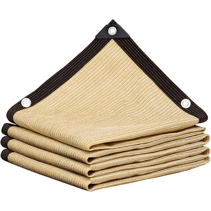 Voile dombrage beige 3 x 4 m en PE-HD - toile/filet pour pergola patio et jardin
