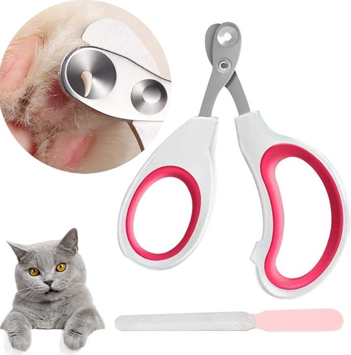 Comparer les prix de Ciseaux à pattes de chat, coupe-ongles pour chat à trou conique de 2 mm,coupe-ongles pour pattes de chat,accessoires,rose