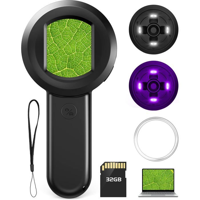 Microscope Loupe Numérique Microscope Numérique Adiwo - 500x Portable Avec Écran IPS 2'' - Pour Enfants Et Adultes Microscope De Poche