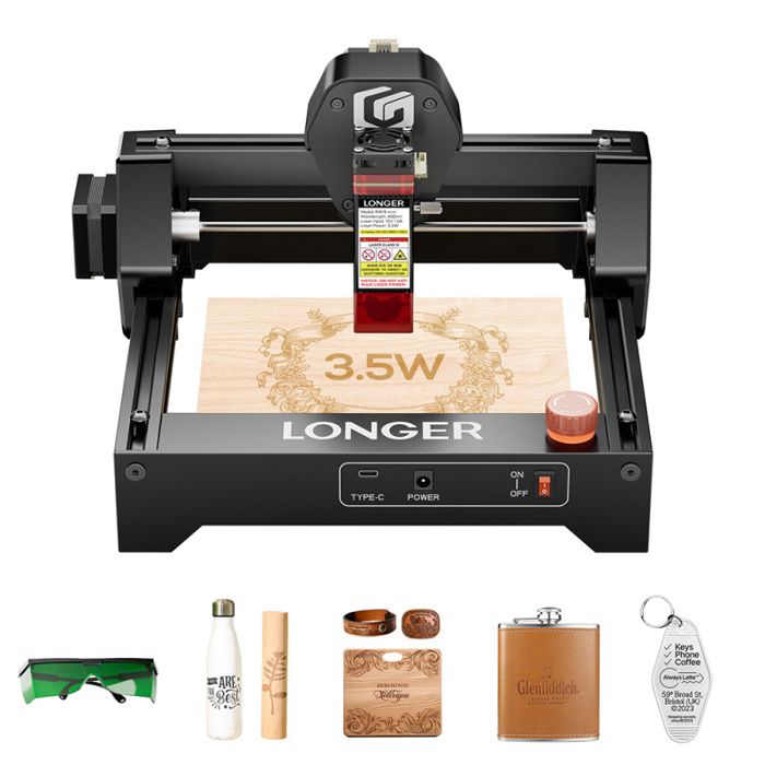 Graveur Laser - LONGER - RAY5 Mini - 35 W - Précision 004 mm - Vitesse 12 000 mm/min