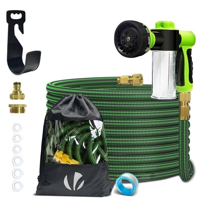 Tuyau D'Arrosage Extensible De 15 M, Tuyau Flexible Léger Avec Raccords