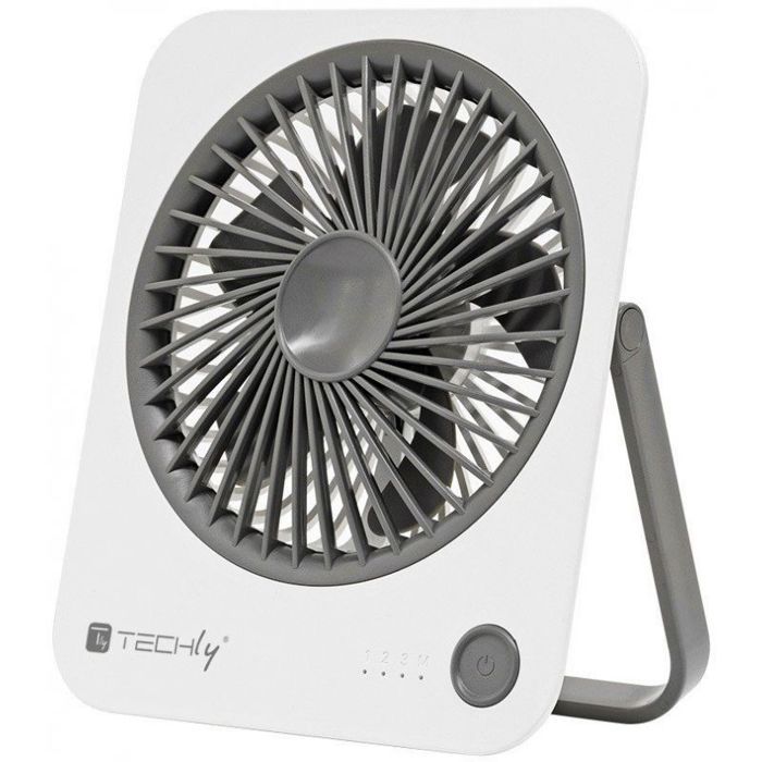 Mini ventilateur de bureau - Techly - Sans fil - 4 modes - Support