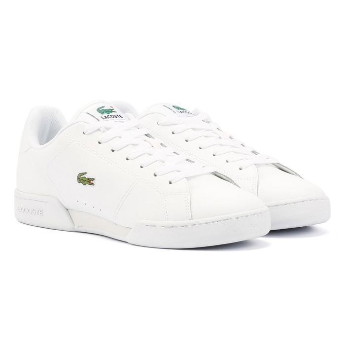 Lacoste Baskets Blanches En Cuir Pour Hommes