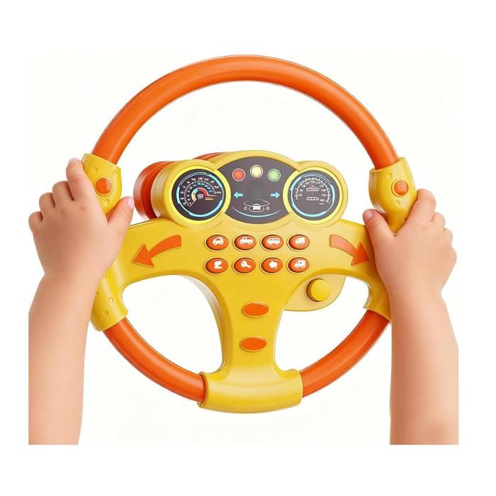 Volant pour - Jouet interactif pour Volant - Jouet Copilot avec lumières et Sons - Simulation dans la Voiture - pour à partir de 2 Ans - pour Les déplacements et Les