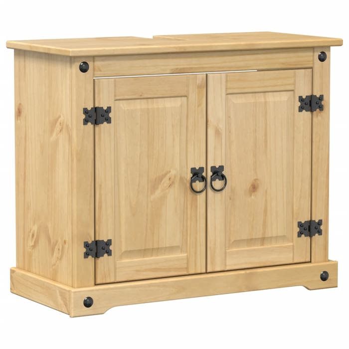 XINWO Meuble sous lavabo Contemporain Armoire lavabo de salle de bain - Corona bois de pin massif @@359