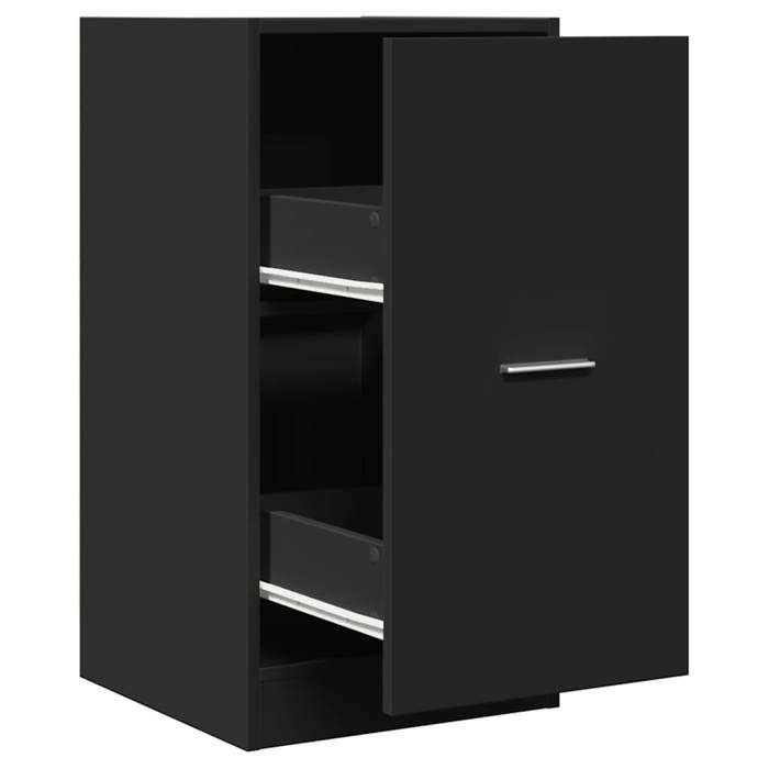 Noir Armoire dapothicaire CLARENCE Armoire à pharmacie/cuisine noir 40x41x77 5 cm bois dingénierie LV2435