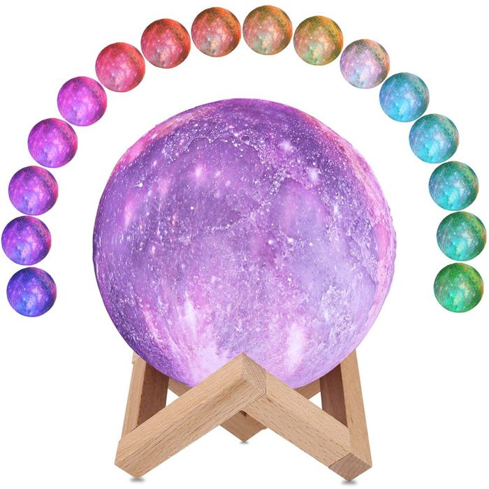 Lampe lunaire Multicolor Moon Light avec télécommande et modes déclairage 15 cm. 15x15x15 cm