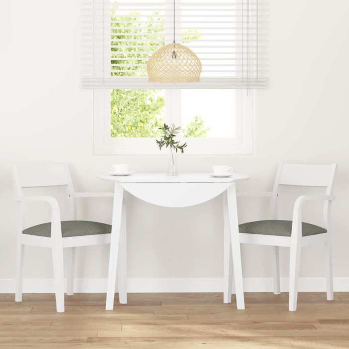 Chaises de salle à manger - vidaxl - Lot de 2 - Blanc - Bois massif - 51x57x80.5 cm - Assise moelleuse - Avec accoudoirs