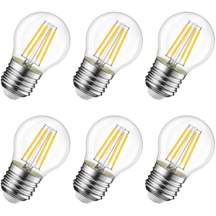Ampoule LED filament E27 G45 - MICH - 6W - Équivalent 60W - 806Lm - 2700K Blanc chaud - Vintage - Non dimmable