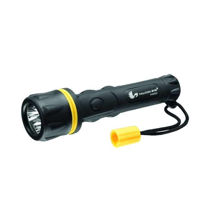 Lampe de poche manuelle LED - Falcon Eye - Compacte - Caoutchouc - 3 LED - 15 h dautonomie - 2 x AA