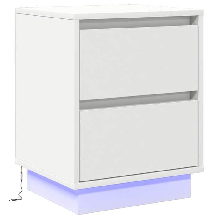 En solde Cabinet de chevet(1 pc) - UU - Armoire/Table de lit - Blanc 39x34 5x50 cm Bois dingénierie L5041