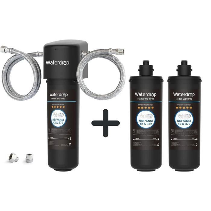 Waterdrop 10UA Filtre à eau sous évier avec 2 cartouches WD-RF10 raccordement direct au robinet de cuisine eau potable