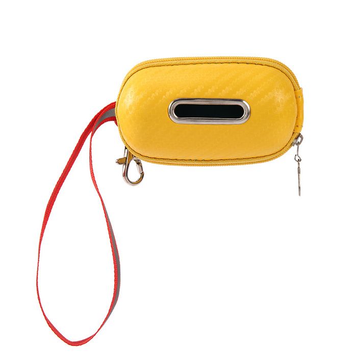Distributeur de sacs à crottes pour chiens - Phoesky - Portable - Cuir PU - 11x6x5 cm - Jaune - Rose - Noir - 1 pièce