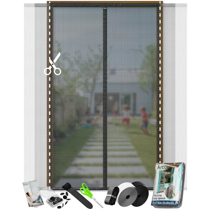 Moustiquaire magnétique pour porte - SUTEO - Dimensions 155x230 cm - Maille robuste 60 g/m²