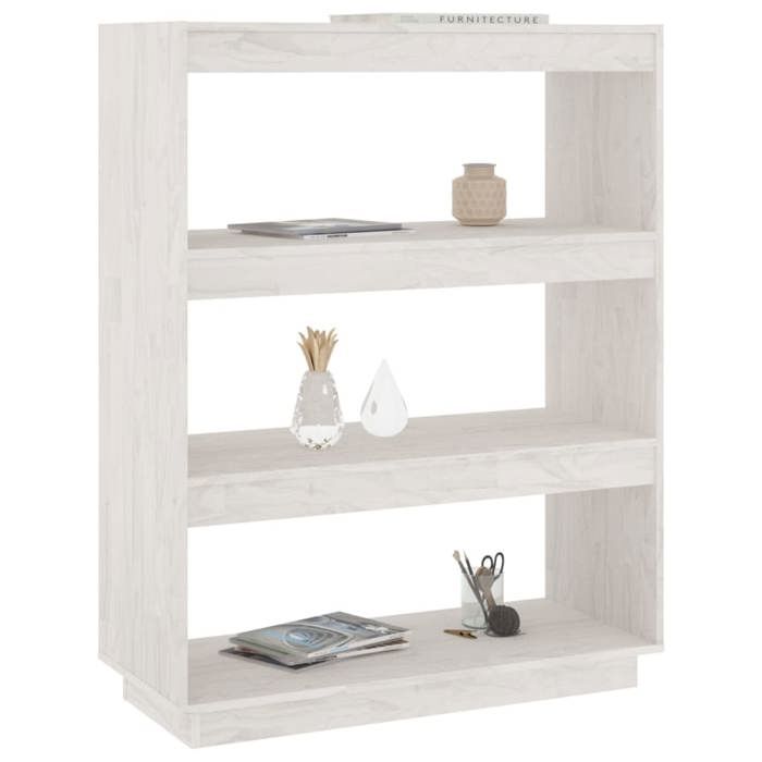 MEUBLE DE SEJOUR Blanc - MODE Bibliothèque salon -/Séparateur de pièce Blanc 80x35x103 cm Bois de pin Nettoyer facile_09_3752
