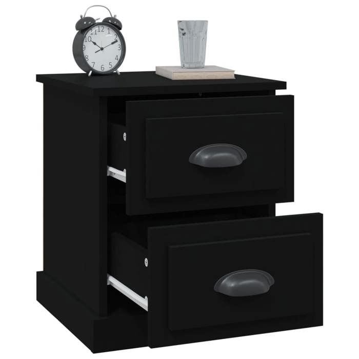 Table de chevet noir 39x39x475 cm bois d’ingénierie_2 ans garantie_80068