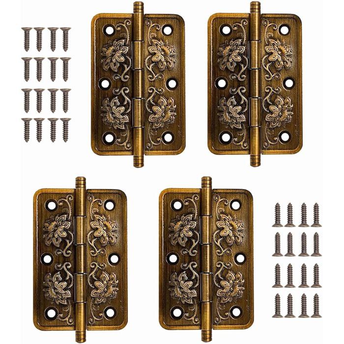 Charnières Antique Decorative Charniere Porte Vintage Avec Vis Carré[AT96]