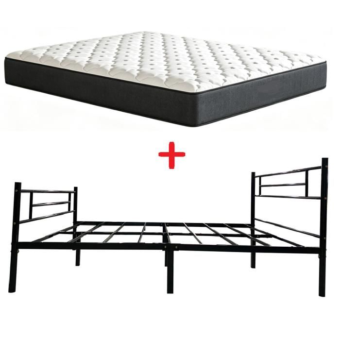 Pack Double Lit  +  Matelas 160x200x23cm - Matelas mémoire de forme - 2 places