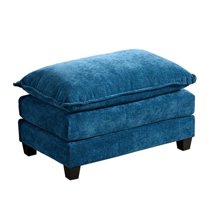 Ottoman Canapé Modulaire Nuage - 94x58x51cm - Pouf Repose-pieds Salon Rembourré Tissu Chenille Confortable - Bleu