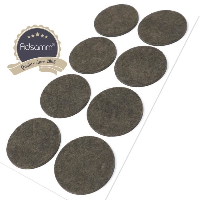 Adsamm® / 50 X Patins En Feutre/Gris/ 20 Mm/Rond/épaisseur 3