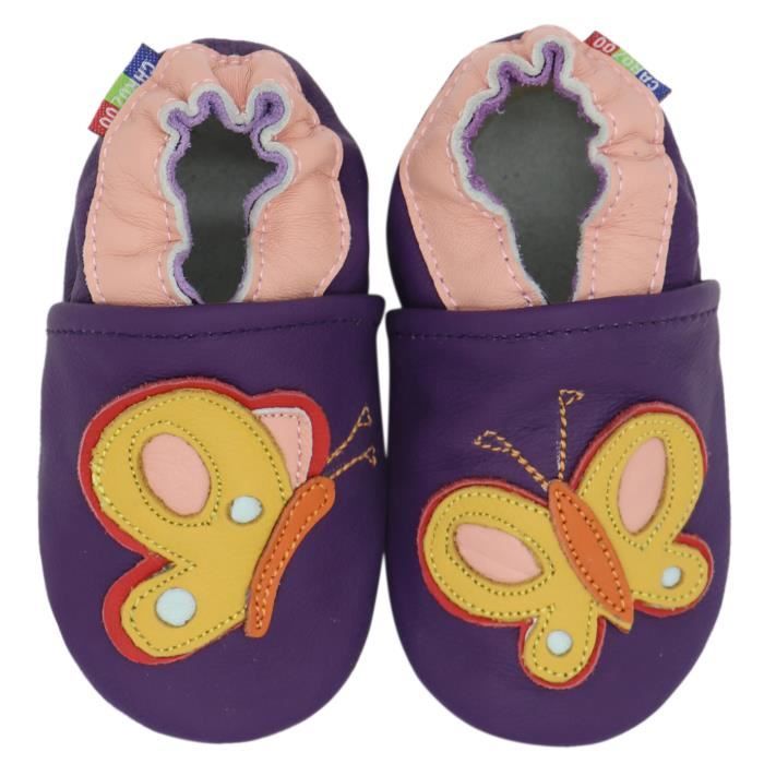 Pantoufles En Cuir Souple Bemesu Pour Bébé Filles Et Garçons 0-24 Mois - Chaussures Rampantes Confortables