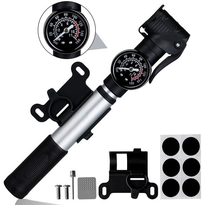 Pompe à Vélo Avec Manomètre CYCLESPEED - Haute Pression 160 PSI/11 Bar, Pour VTT, Vélo De Route, électrique