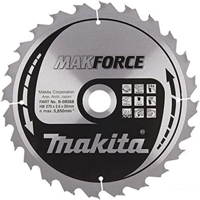 Makita b-08486 makforce Lame de scie circulaire 190 mm x 40 dents alésage 30 mm 1 noir