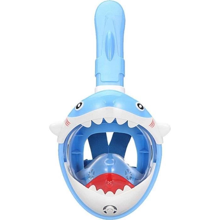 Masque De Plongée Intégral Enfants Emsmil - Vision 180° - Anti-buée - Taille XS - Pour Natation, Snorkeling - Bleu