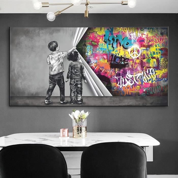 Peinture sur Toile Tableau Street Art Banksy Graffiti Art Mural DerrièRe Le Rideau Affiche Et sur Toile Tableau Murale Art Tableaux pour La Decoration IntéRieure Salon sans Cadre Peinture sur Toile Tableau Street Art Banksy Graffiti Art Mural DerrièRe Le Rideau Affiche Et sur Toile Tableau Murale Art Tableaux pour La Decoration IntéRieure Salon sans Cadre