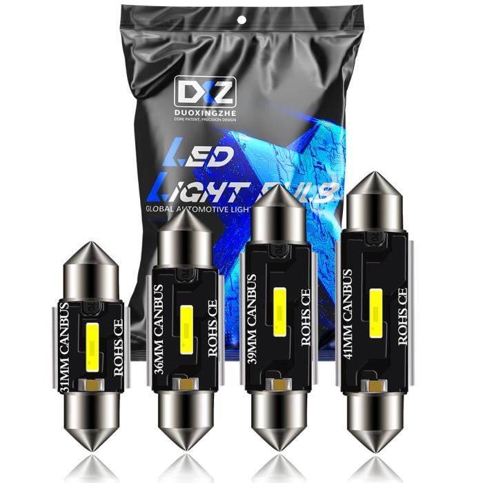 Miisiya Ampoules LED Festoon 41MM C5W 12V 24V 6PCS - 400 Lumens Blanc 6500K