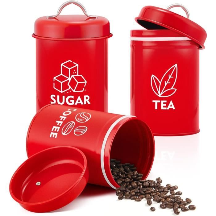 Lot de 3 boîtes de conservation en métal Maestro Paris Boîte à sucre C – FR